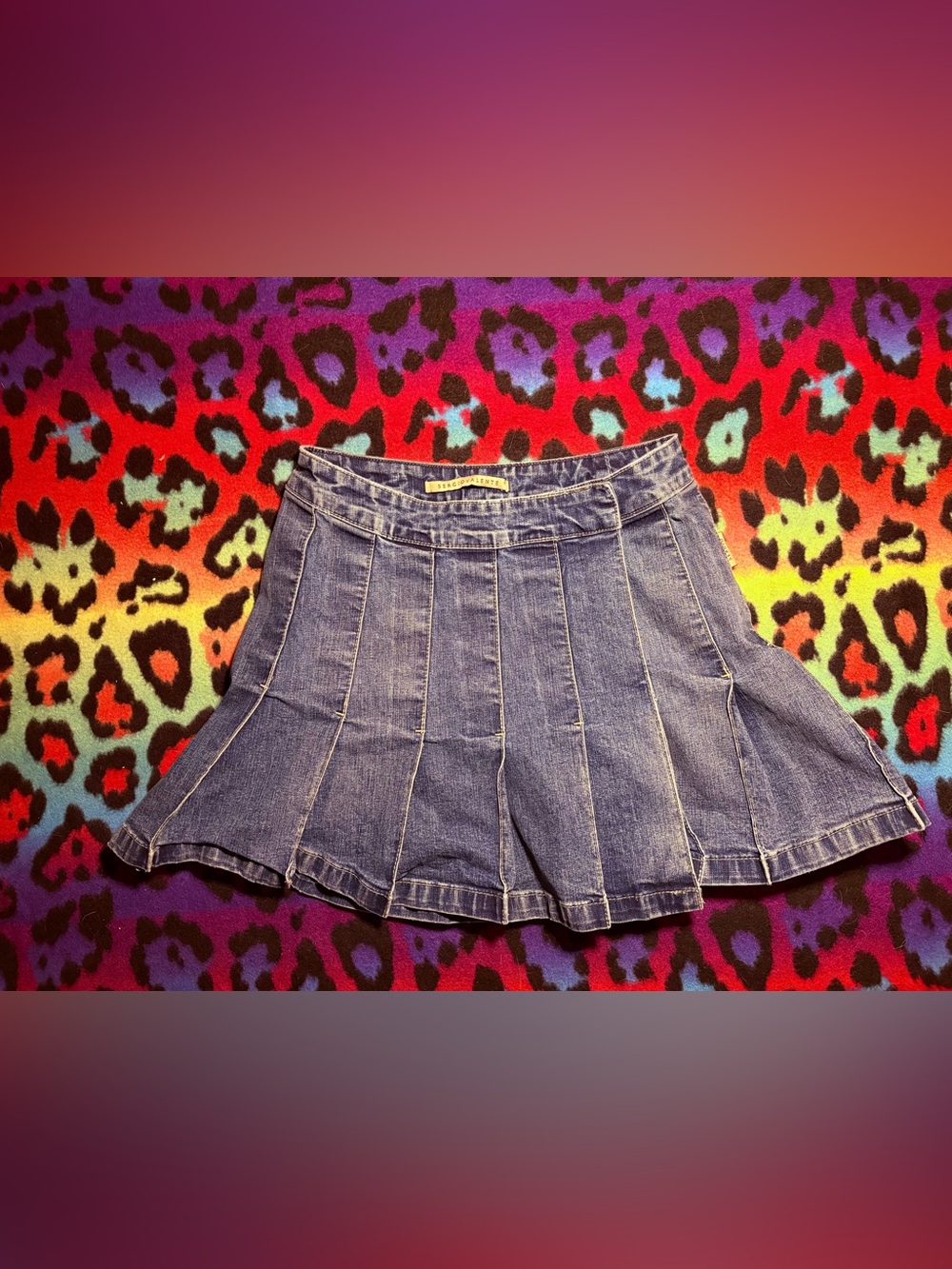 Sergio Valente Dark Blue Denim Circle Skirt